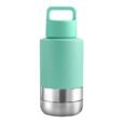 Logo Printed Mint EcoPet All-in-One Dog Travel Bottle with Grip-Carrying Handle Lid