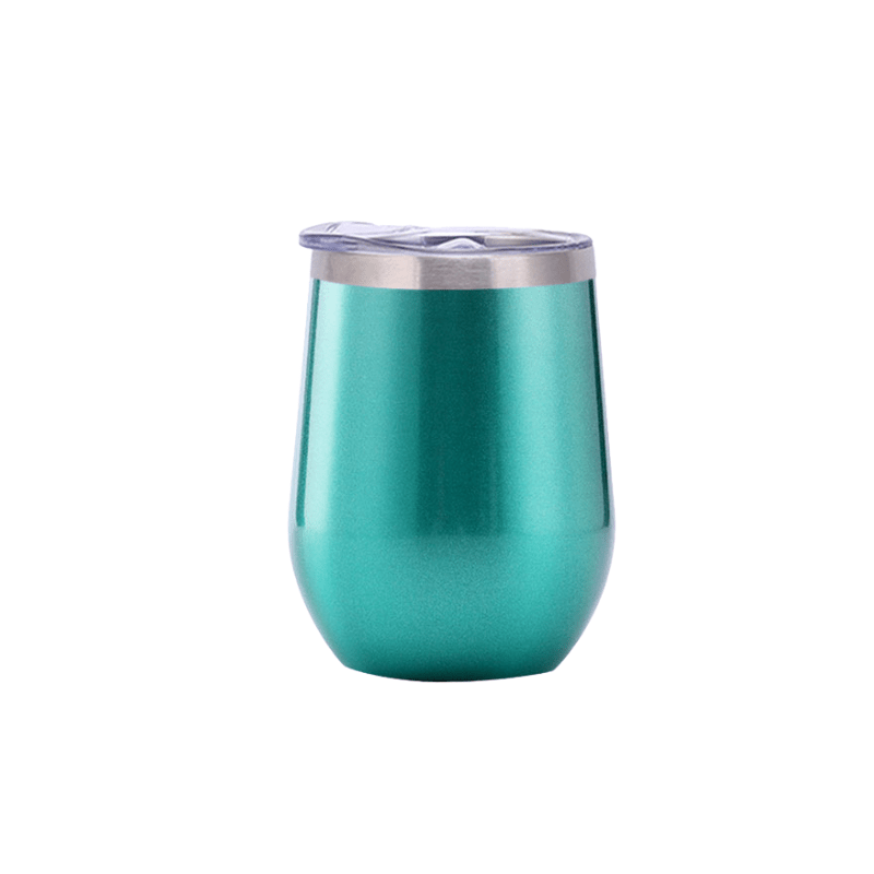 mint Promotional 350ml Gloss Mint Finished Double Wall Vacuum Wine Tumbler - With Rim