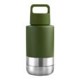 Logo Printed Moss EcoPet All-in-One Dog Travel Bottle with Grip-Carrying Handle Lid