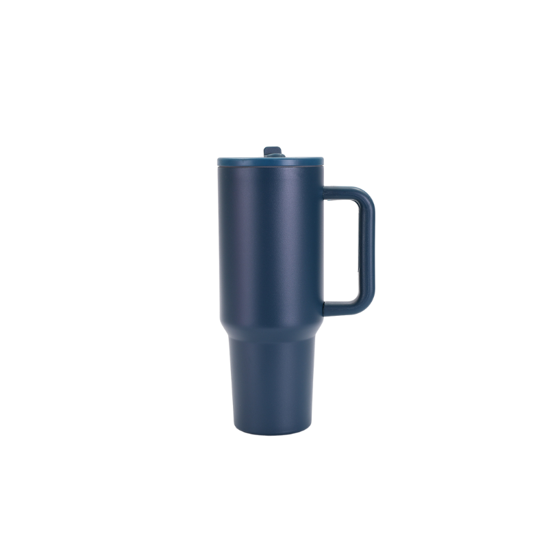 navy 1200ml navy Sunrise thermal travel mug – personalised stainless steel drinkware for staff gifts or travel promotions