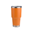 Personalised orange 900ml contoured stainless steel tumbler – vacuum insulated and ideal for branded giveaways or staff gifts