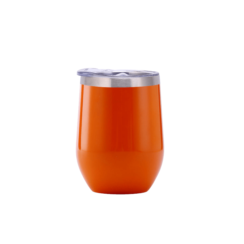 orange Promotional 350ml Gloss OrangeFinished Double Wall Vacuum Wine Tumbler - With Rim