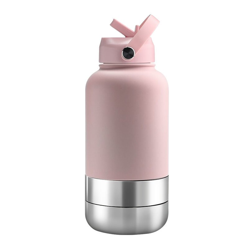 pink Personalised EcoPet pink BPA-Free Dog Adventure Feeding and Drinking Solution 1000ml