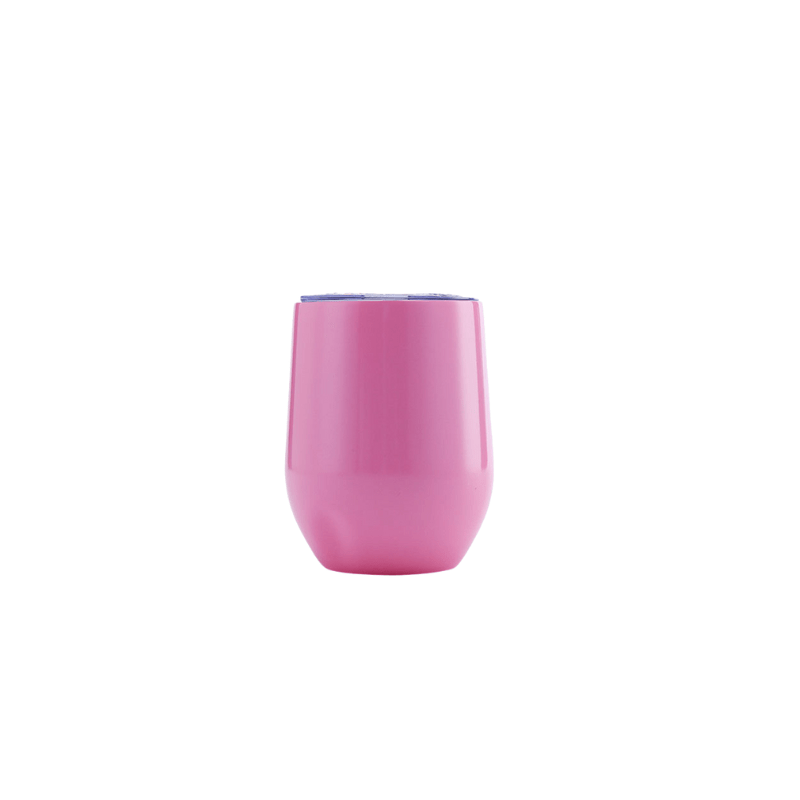 pink Custom 350ml Gloss Pink Paint Finished Double Wall Vacuum Wine Tumbler - Without Rim