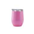 Promotional 350ml Gloss Pink Finished Double Wall Vacuum Wine Tumbler - With Rim