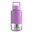 Logo Printed Purple EcoPet All-in-One Dog Travel Bottle with Grip-Carrying Handle Lid