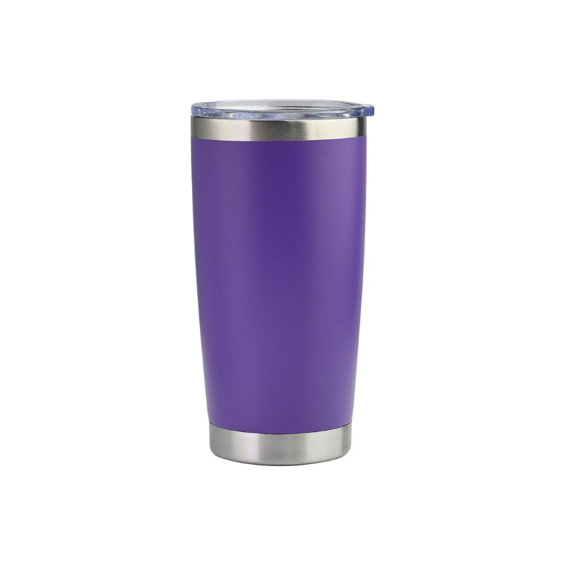 purple 900ml purple stainless steel Luma double wall travel tumbler – customisable promotional drinkware with large branding area