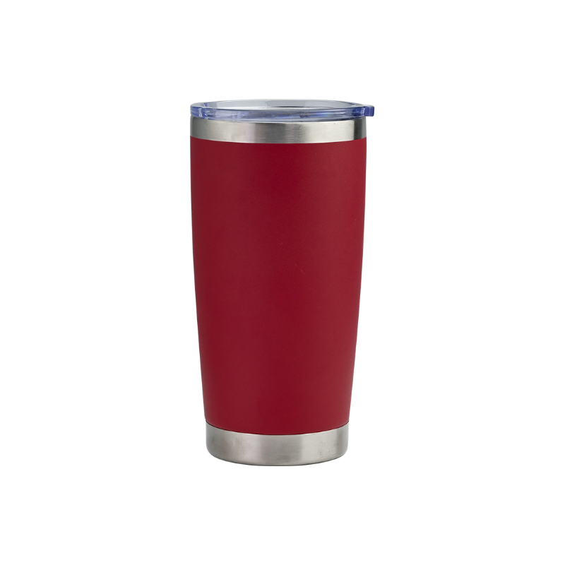 red 900ml RED stainless steel Luma double wall travel tumbler – customisable promotional drinkware with large branding area