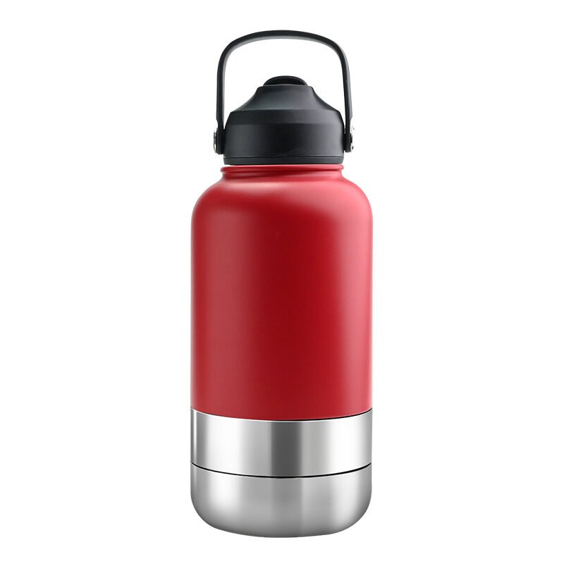 red Promotional 1000ml EcoPet BPA-Free Travel Hydration Set for Dogs - red