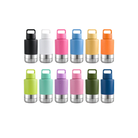 Logo Printed EcoPet All-in-One Dog Travel Bottle with Grip-Carrying Handle Lid