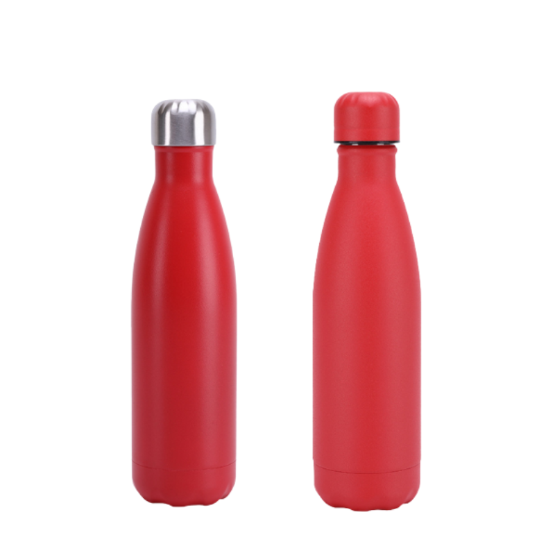 red Custom 500ml Kola Red Powder Coated Vacuum Bottle