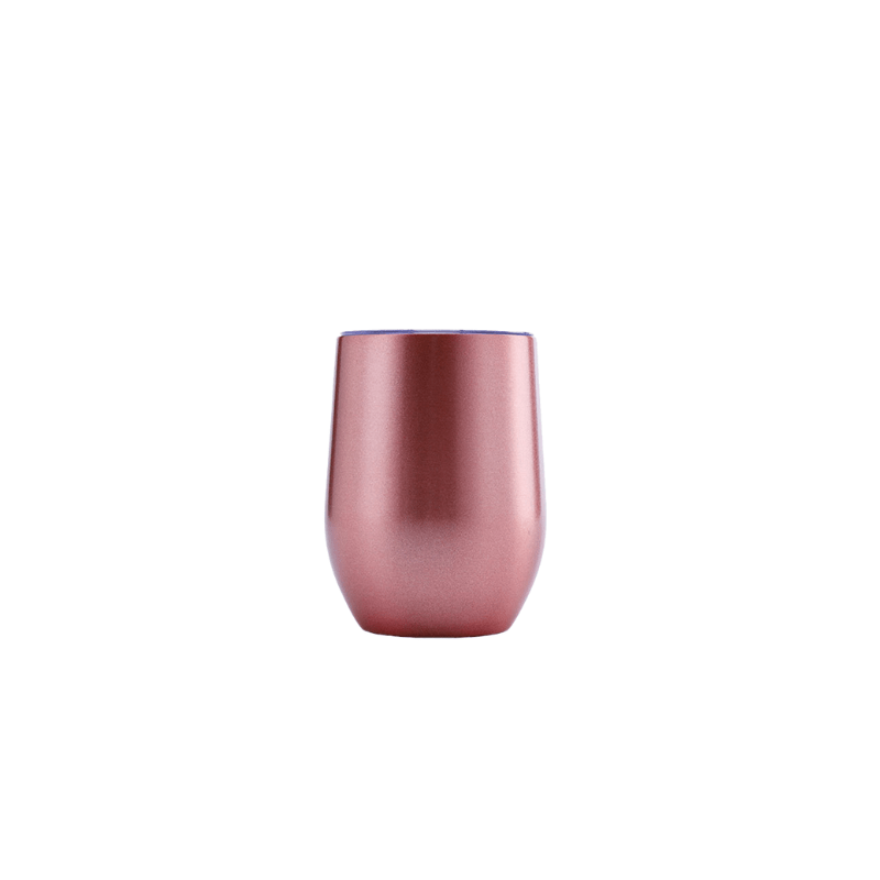 rose gold Custom 350ml Gloss Rose Gold Paint Finished Double Wall Vacuum Wine Tumbler - Without Rim