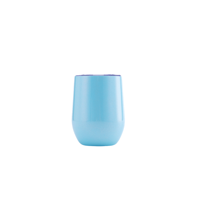 sky blue Custom 350ml Sky Blue Rainbow Paint Finished Double Wall Vacuum Wine Tumbler