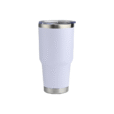 900ml white vacuum insulated contoured stainless steel tumbler – custom promotional drinkware for events or corporate gifting