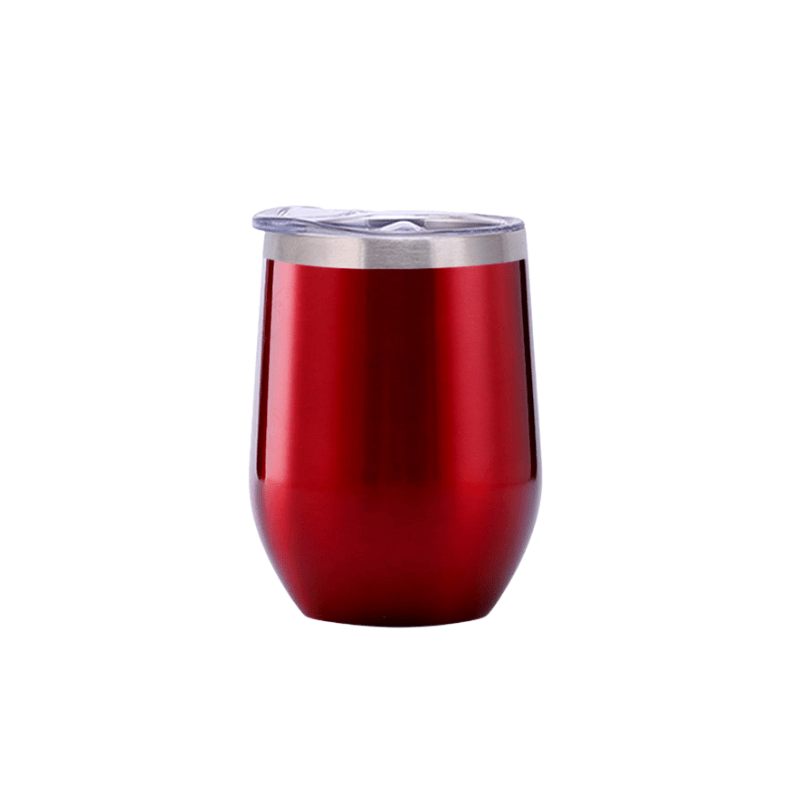 wine Promotional 350ml Gloss Red Finished Double Wall Vacuum Wine Tumbler - With Rim