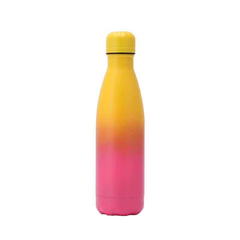 yellow orange pink Custom 500ml Kola Gradient Stainless Steel Drink Bottles