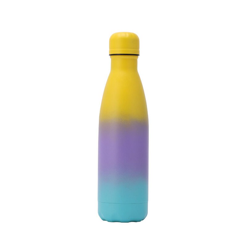 yellow purple blue Custom 500ml Kola Gradient Stainless Steel Drink Bottles