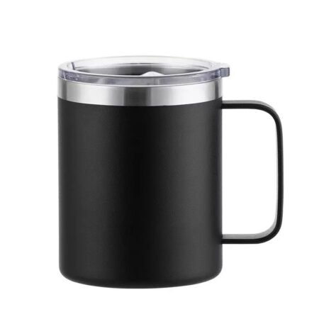 360ml matte black stainless steel vacuum mug – premium personalised gift mug for professionals or business promotions