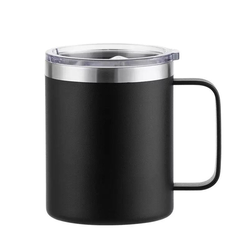 BLACK 360ml matte black stainless steel vacuum mug – premium personalised gift mug for professionals or business promotions