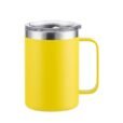 480ml lemon custom stainless steel mug with metal rims – bright and cheerful personalised promo drinkware