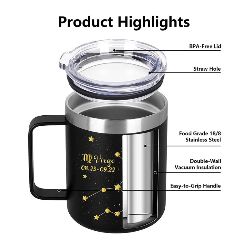 green 360ml personlised Stainless Steel Vacuum Mug