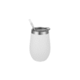 Branded 420ml White Wine Tumbler with Straw & Cleaning Set