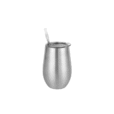 Branded 420ml Wine Stainless Steel Tumbler with Straw & Cleaning Set
