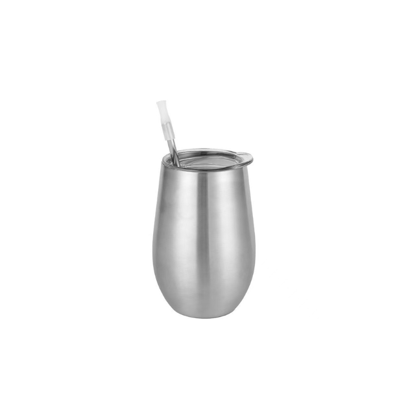 stainless steel Branded 420ml Wine Stainless Steel Tumbler with Straw & Cleaning Set
