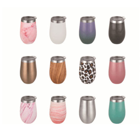Branded 420ml Wine Tumbler with Straw & Cleaning Set